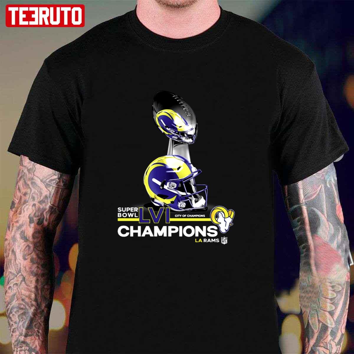 2022 Super Bowl LVI Champions Los Angeles Football Go LA Rams Unisex T-Shirt