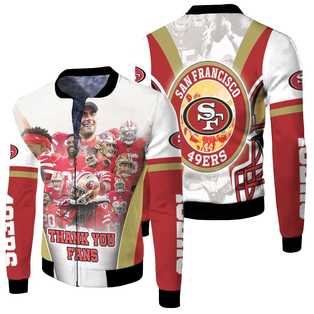 Super Bowl San Francisco 49ers Nfc West Division For Fans Fleece Bomber Jacket