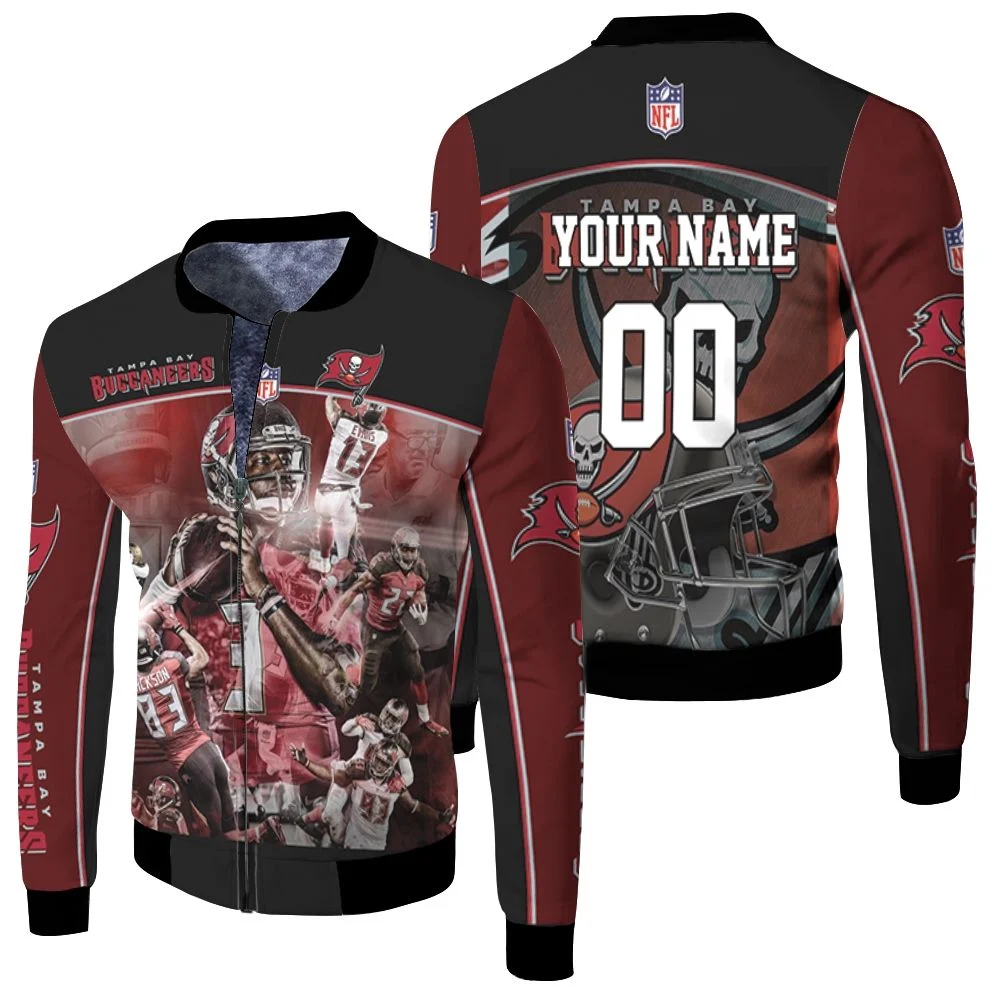 Tampa Bay Buccaneers Flag Nfc South Champions Super Bowl 2021 Personalized Fleece Bomber Jacket