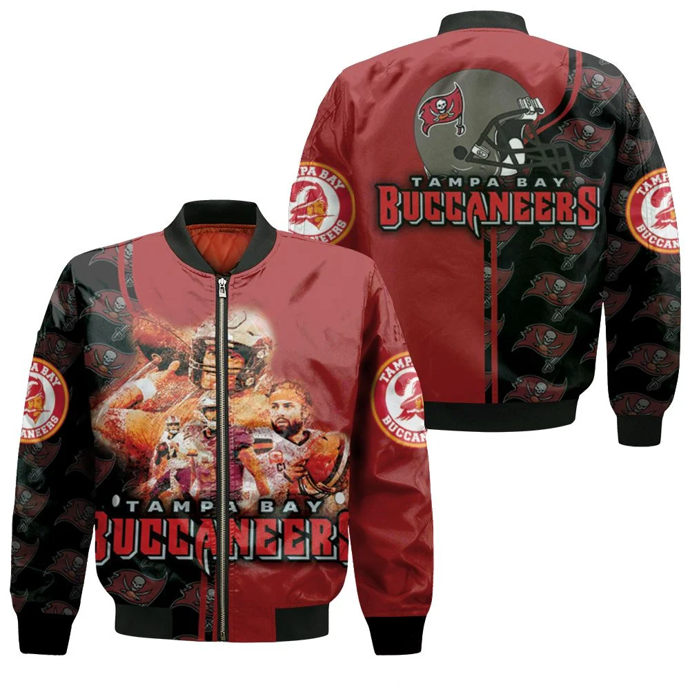 Tampa Bay Buccaneers Green Helmet Nfc South Division Champions Super Bowl 2021 Bomber Jacket