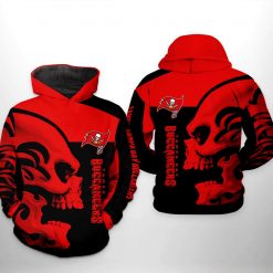 Tampa Bay Buccaneers NFL Skull 3D Printed Hoodie