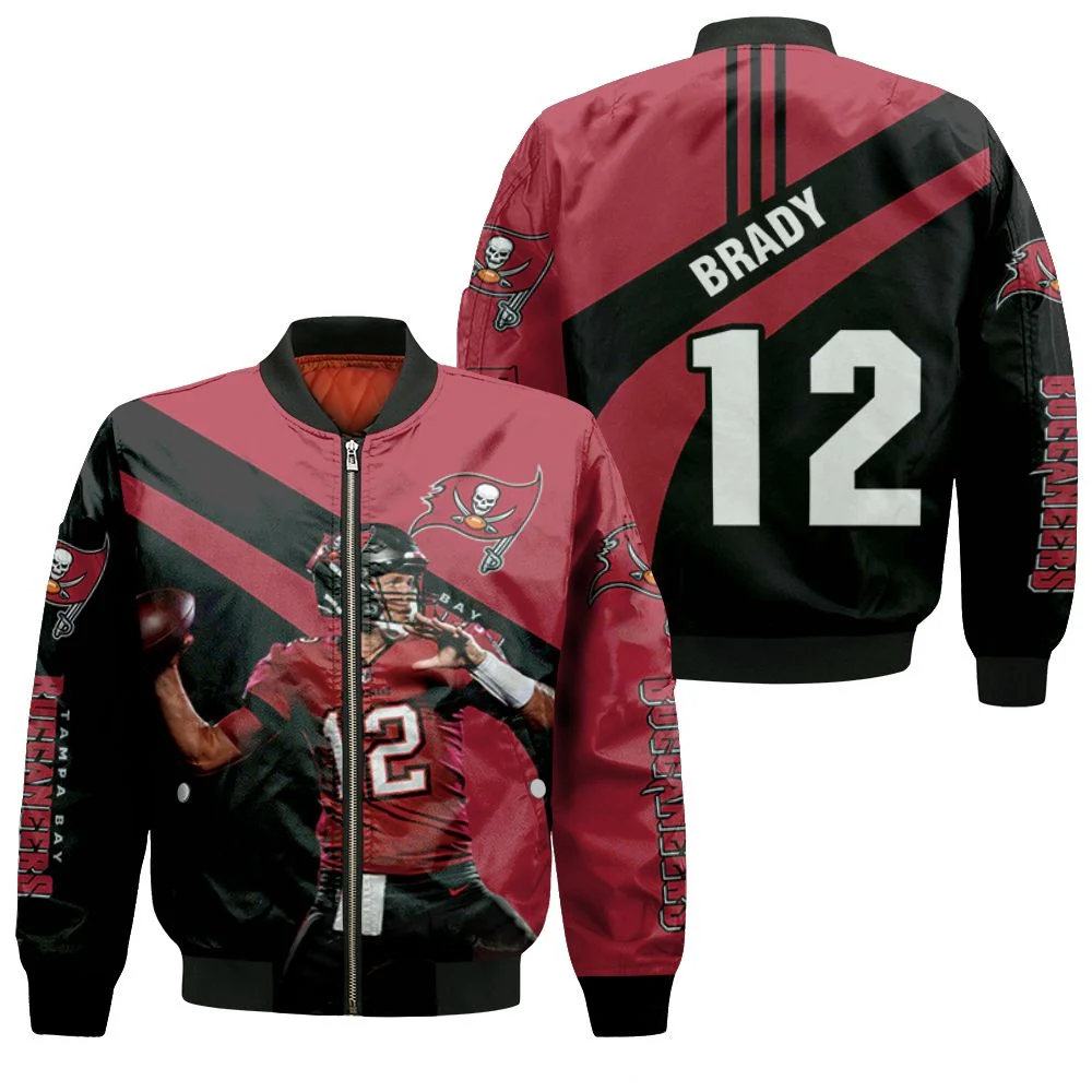 Tampa Bay Buccaneers Tom Brady Throw Ball For Fan 3d Printed Bomber Jacket