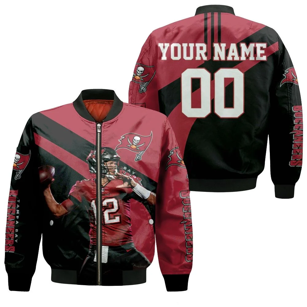 Tampa Bay Buccaneers Tom Brady Throw Ball For Fans 3d Printed Personalized Bomber Jacket