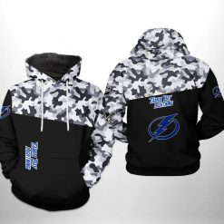 Tampa Bay Lightning NHL Camo Veteran 3D Printed Hoodie