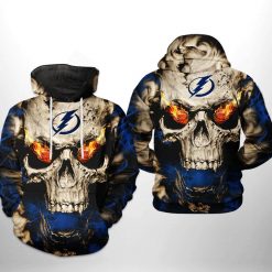 Tampa Bay Lightning NHL Skull 3D Printed Hoodie