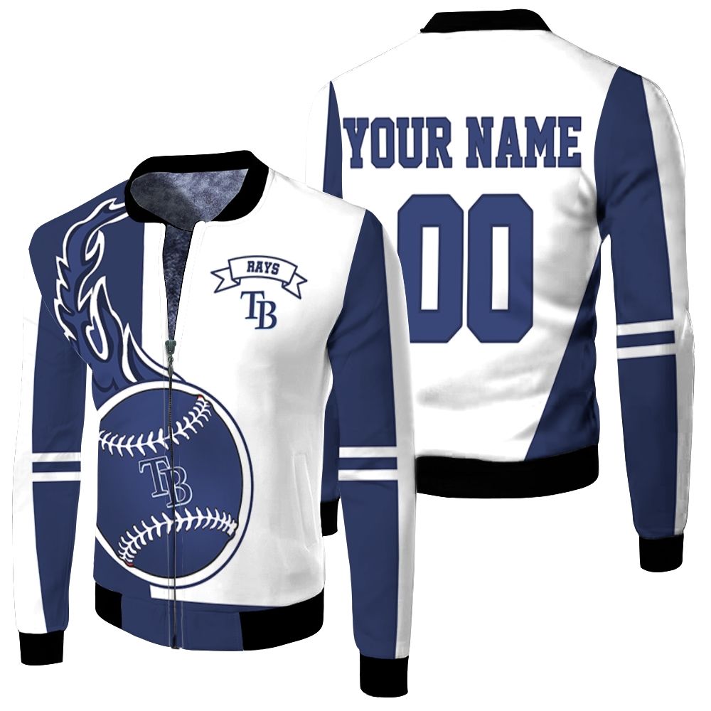 Tampa Bay Rays 3d Personalized Fleece Bomber Jacket