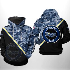 Tampa Bay Rays MLB Camo Team 3D Printed Hoodie