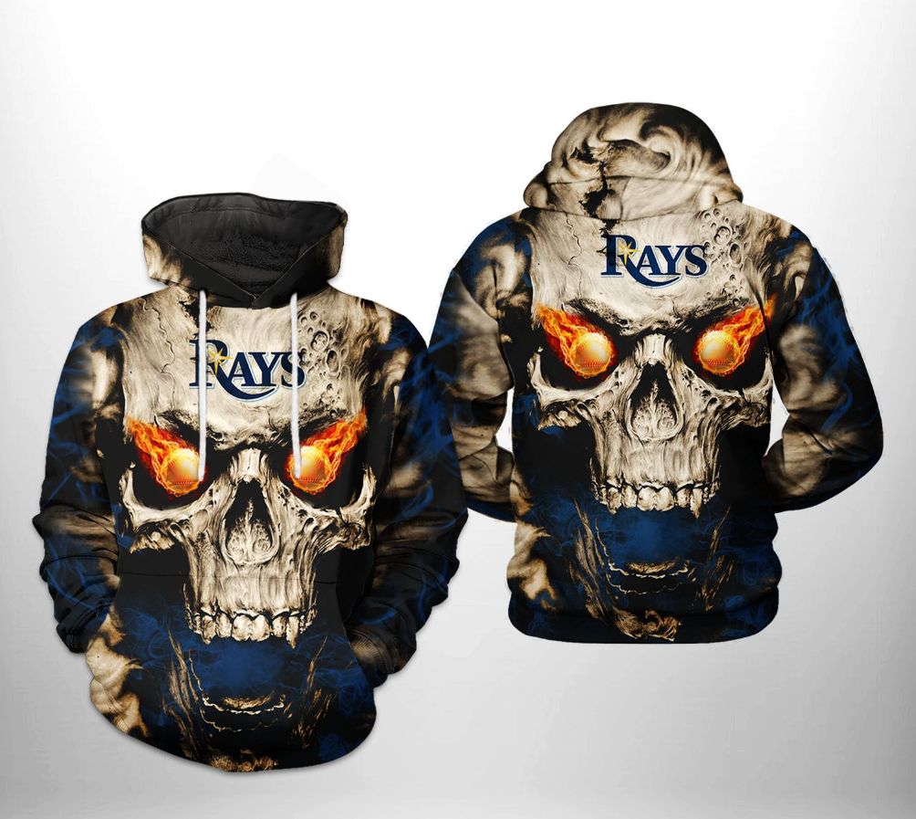 Tampa Bay Rays Big Fire Skull Full Over Print 3D Hoodie Zipper - T-shirts  Low Price