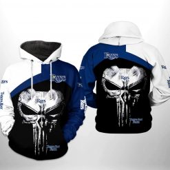 Tampa Bay Rays MLB Skull Punisher 3D Printed Hoodie