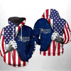 Tampa Bay Rays MLB US Flag 3D Printed Hoodie