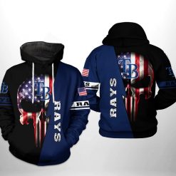 Tampa Bay Rays MLB US Flag Skull 3D Printed Hoodie