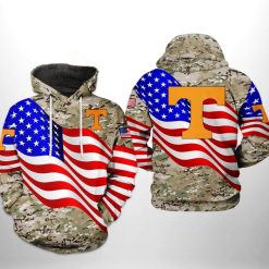 Tennessee Volunteers NCAA US Flag Camo Veteran 3D Printed Hoodie