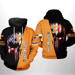 Tennessee Volunteers NCAA US Flag Skull 3D Printed Hoodie