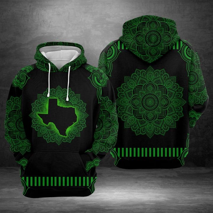 Texas Green Mandala 3D Printed Hoodie