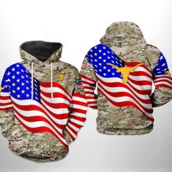 Texas Longhorns NCAA US Flag Camo Veteran 3D Printed Hoodie