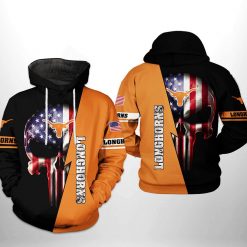 Texas Longhorns NCAA US Flag Skull 3D Printed Hoodie