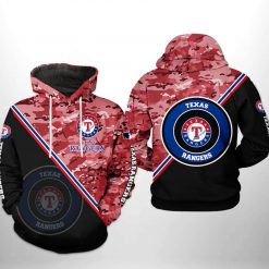 Texas Rangers MLB Camo Team 3D Printed Hoodie