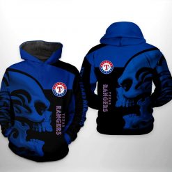 Texas Rangers MLB Skull 3D Printed Hoodie