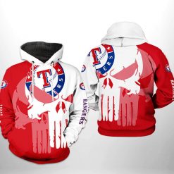 Texas Rangers MLB Team Skull 3D Printed Hoodie