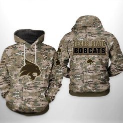 Texas State Bobcats NCAA Camo Veteran 3D Printed Hoodie