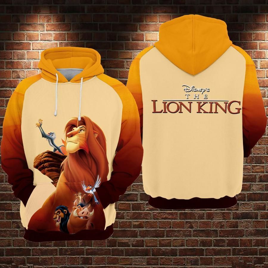 The Lion King Over Print 3d Zip Hoodie