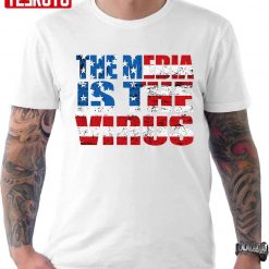 The Media Is The Virus USA Flag America Trump Unisex T-Shirt
