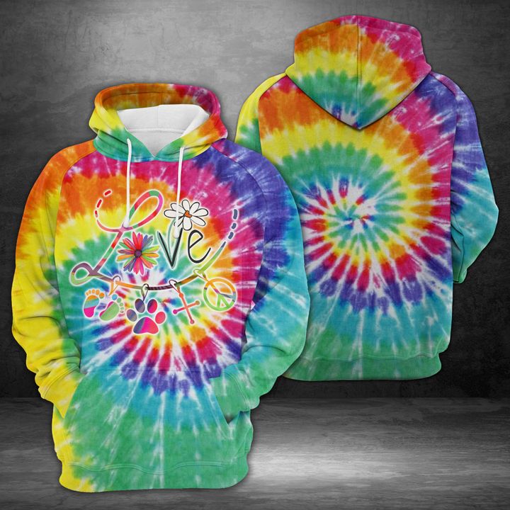 Tie Dye Love 3D Printed Hoodie