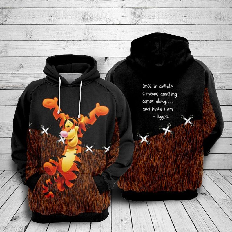 Tigger Winnie The Pooh Over Print 3d Zip 10 Hoodie