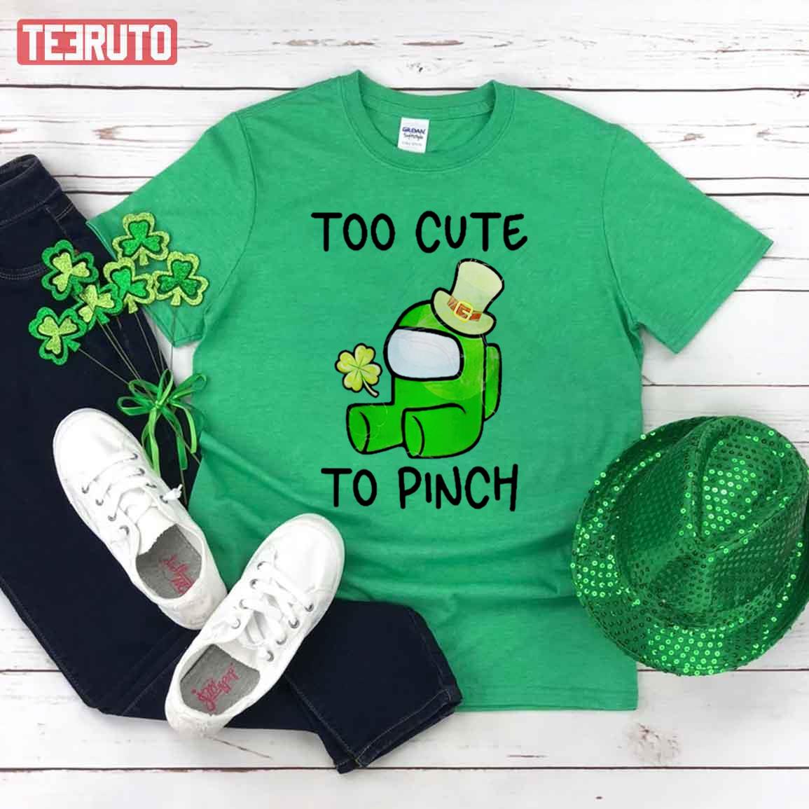 Too Cute To Pinch Among Us St Patricks Day Unisex T-Shirt