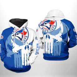 Toronto Blue Jays MLB Team Skull 3D Printed Hoodie