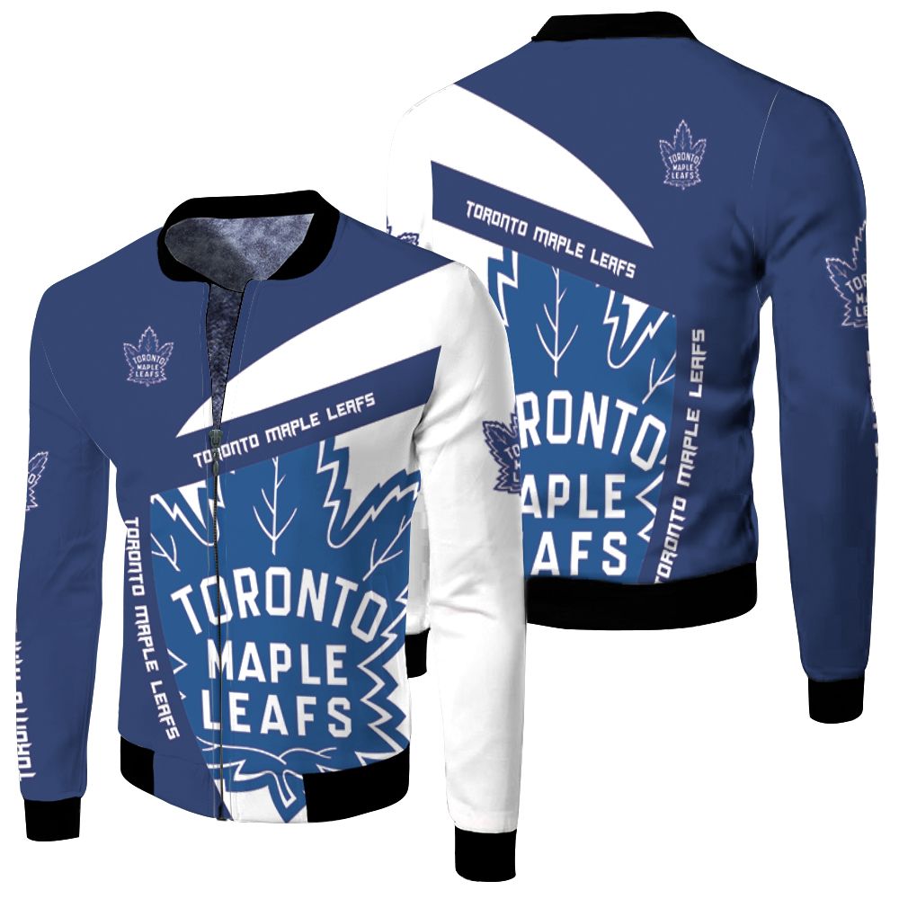 Toronto Maple Leafs Nhl Fan 3d Jersey Fleece Bomber Jacket