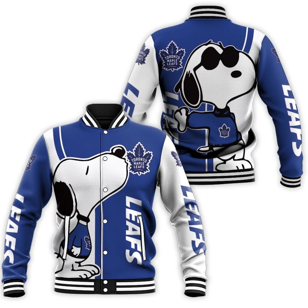 Toronto Maple Leafs Snoopy Lover 3d Printed Baseball Jacket