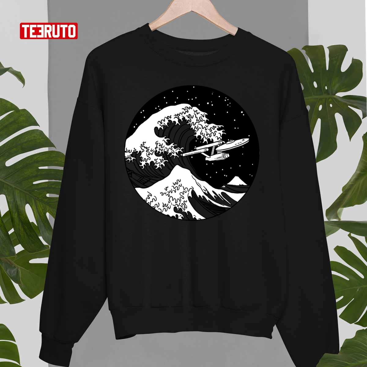 Trek Spaceship In Space The Great Wave Unisex Sweatshirt