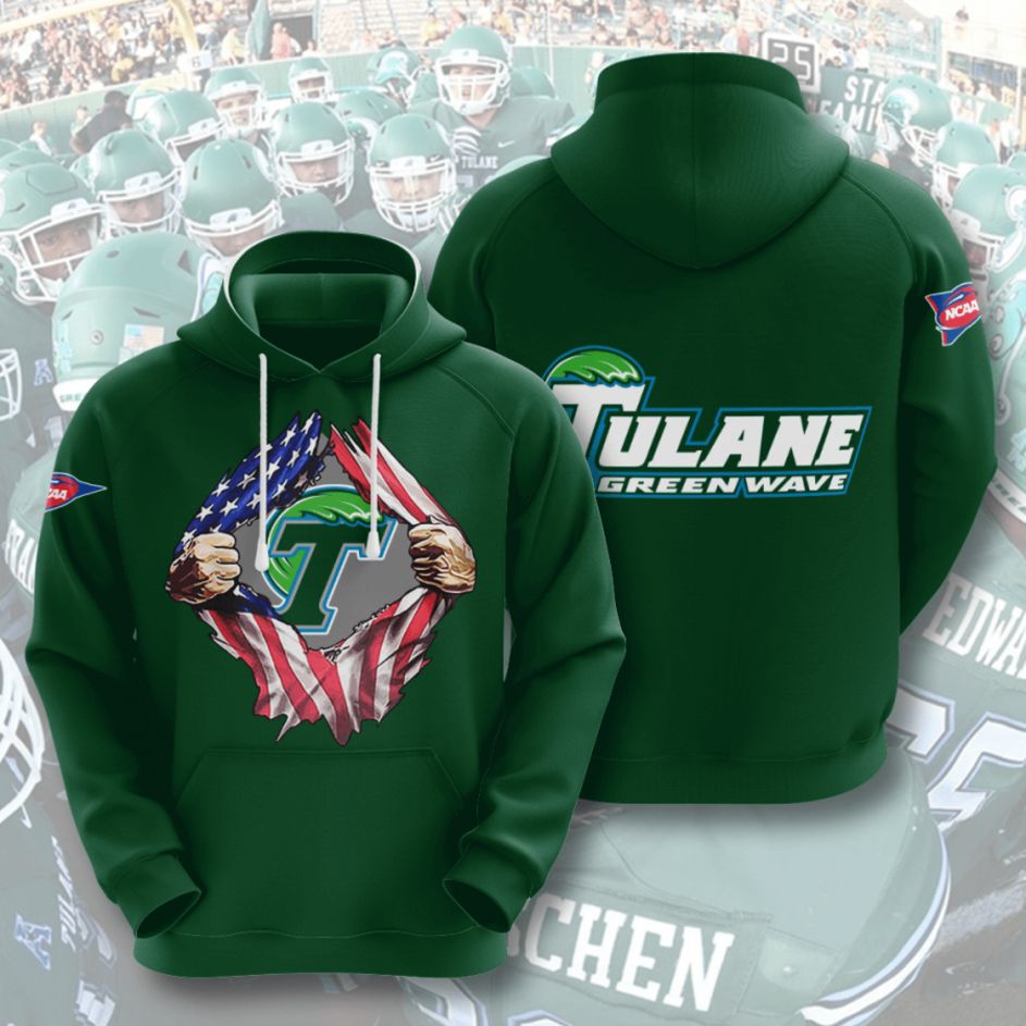 Tulane Green Wave American Football 3D Printed Hoodie