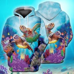 Turtle Lovers Ocean 3d Zip Hoodie