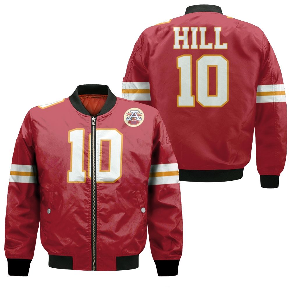 Tyreek Hill Kansas City Chiefs Red Jersey Inspired Style Bomber Jacket