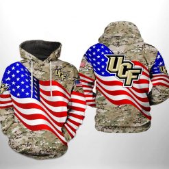 UCF Knights NCAA US Flag Camo Veteran 3D Printed Hoodie