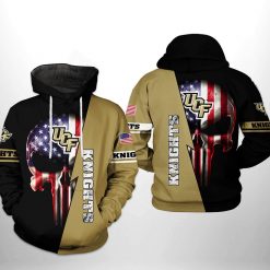 UCF Knights NCAA US Flag Skull 3D Printed Hoodie