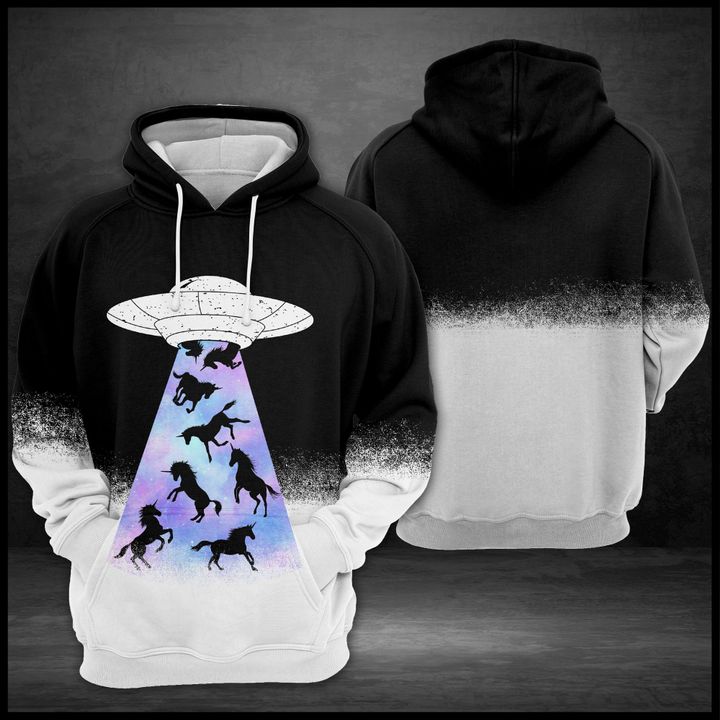 Ufo Attack Unicorn 3D Printed Hoodie