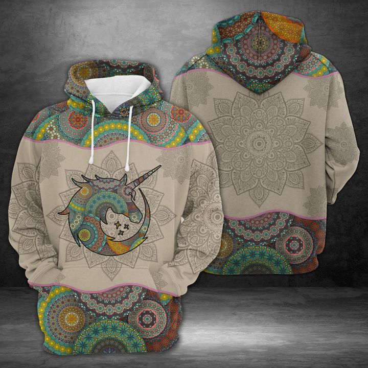 Unicorn Mandala 3D Printed Hoodie