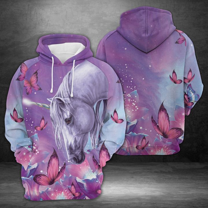 Unicorn Purple 3D Printed Hoodie