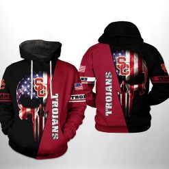 USC Trojans NCAA US Flag Skull 3D Printed Hoodie