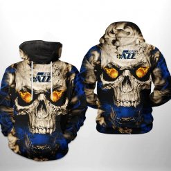 Utah Jazz NBA Skull 3D Printed Hoodie