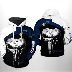 Utah Jazz NBA Skull Punisher Team 3D Printed Hoodie