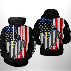 Utah Jazz NBA US Flag Team 3D Printed Hoodie