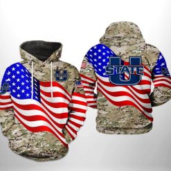 Utah State Aggies NCAA US Flag Camo Veteran 3D Printed Hoodie