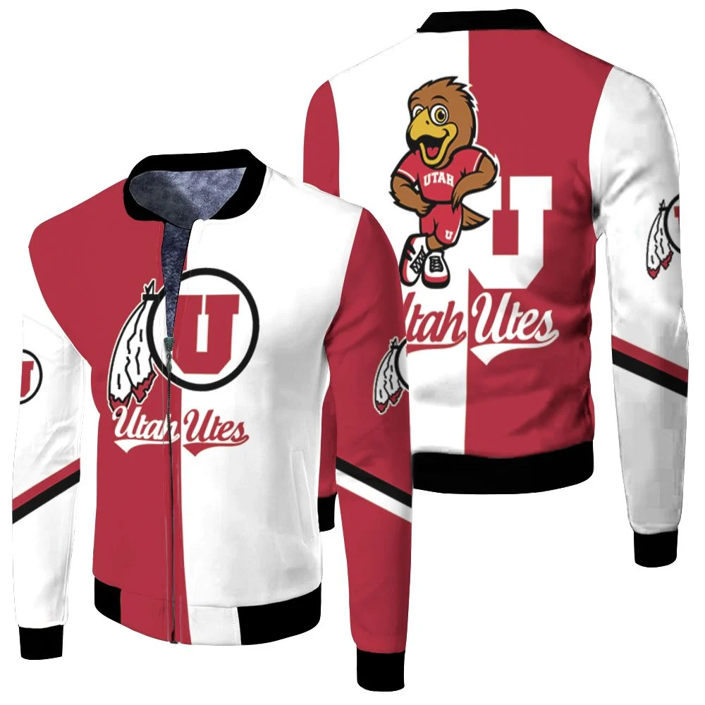 Utah Utes Mascot For Utes Fan 3d Jersey Fleece Bomber Jacket