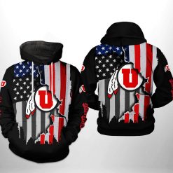 Utah Utes NCAA US Flag 3D Printed Hoodie