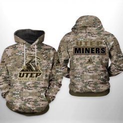 UTEP Miners NCAA Camo Veteran 3D Printed Hoodie