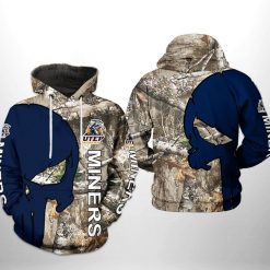 UTEP Miners NCAA Camo Veteran Hunting 3D Printed Hoodie